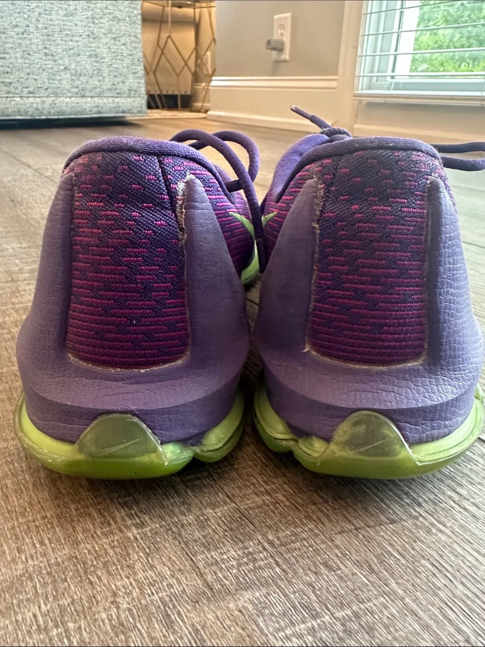 Nike Women’s Purple Knit Athletic Sneakers with Green Accents